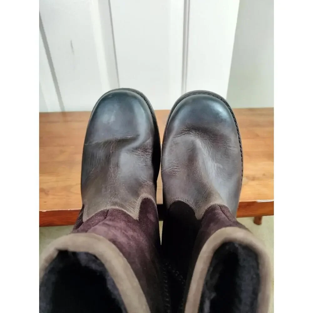 UGG Men's Foerster Waterproof Boots Brown Leather‎ Suede Size 8 EEE Extra Wide